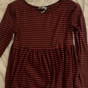Kimchi Blue maroon striped peplum knit top